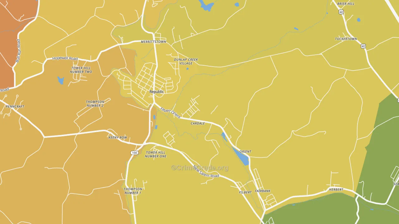 Cardale, PA Map of Assault Rates
