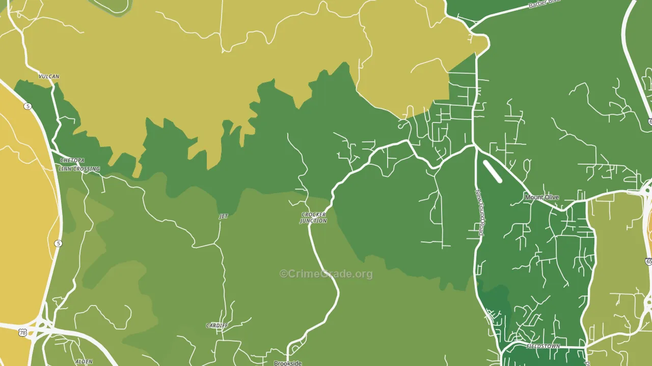 Cardiff, AL Map of Assault Rates
