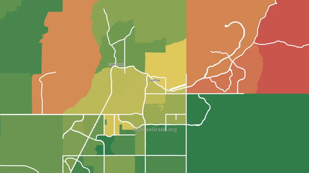 Carefree, AZ Map of Assault Rates