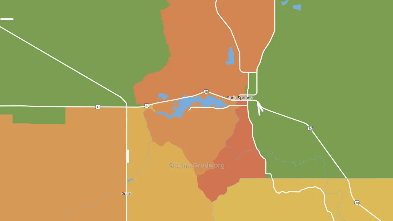 Caribou County, ID Map of Assault Rates