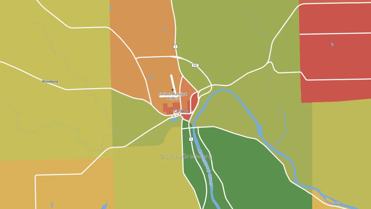 Caribou, ME Map of Assault Rates