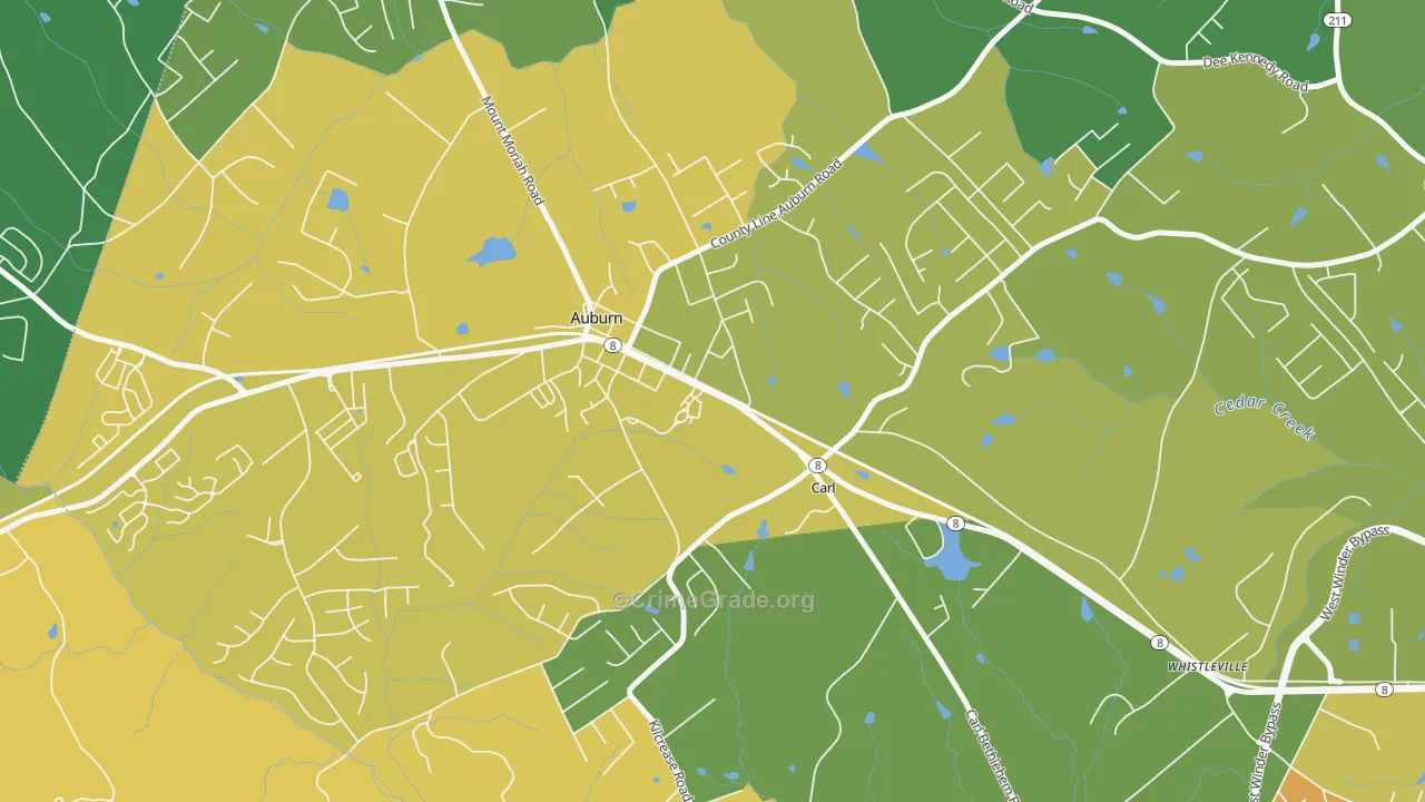 Carl, GA Map of Assault Rates