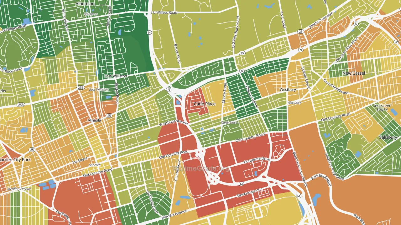 Carle Place, NY Map of Assault Rates