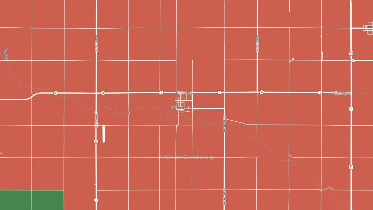 Carleton, NE Map of Assault Rates