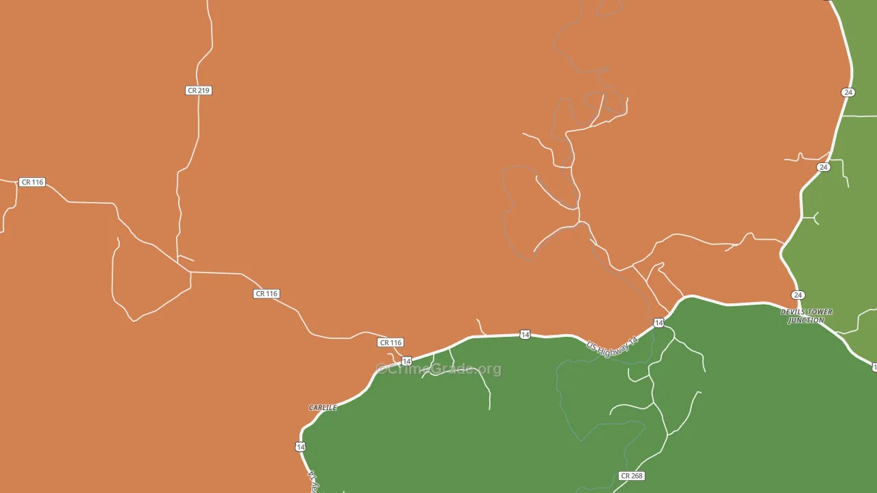 Carlile, WY Map of Assault Rates