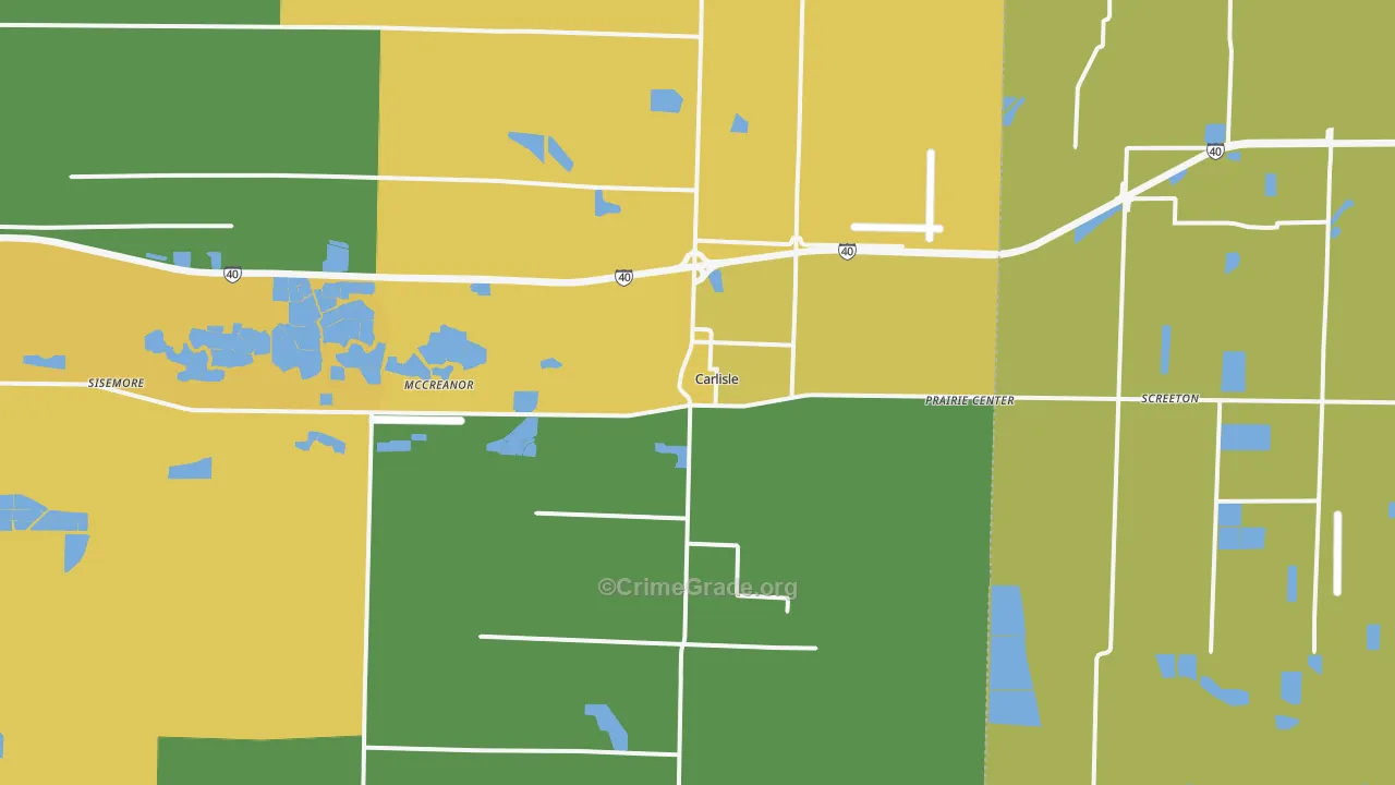 Carlisle, AR Map of Assault Rates
