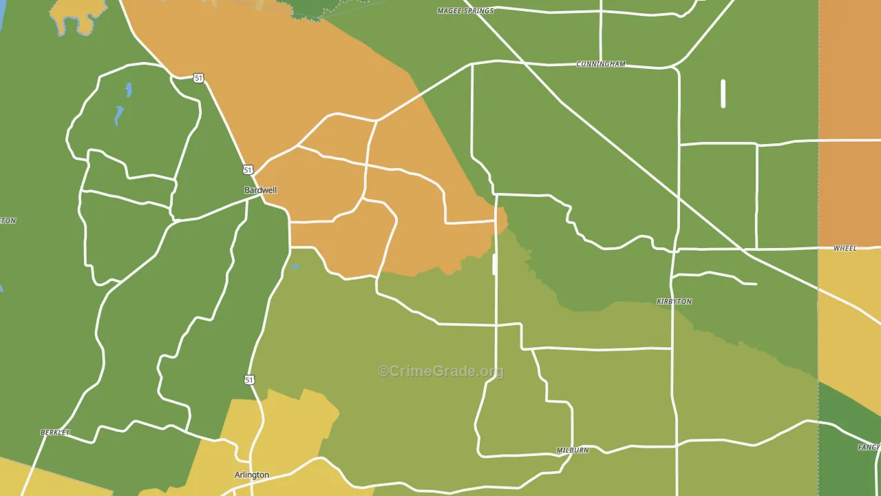 Carlisle County, KY Map of Assault Rates