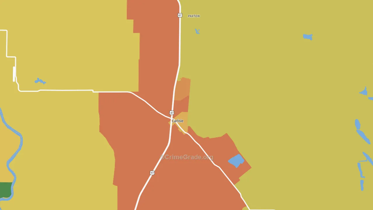 Carlisle, IN Map of Assault Rates