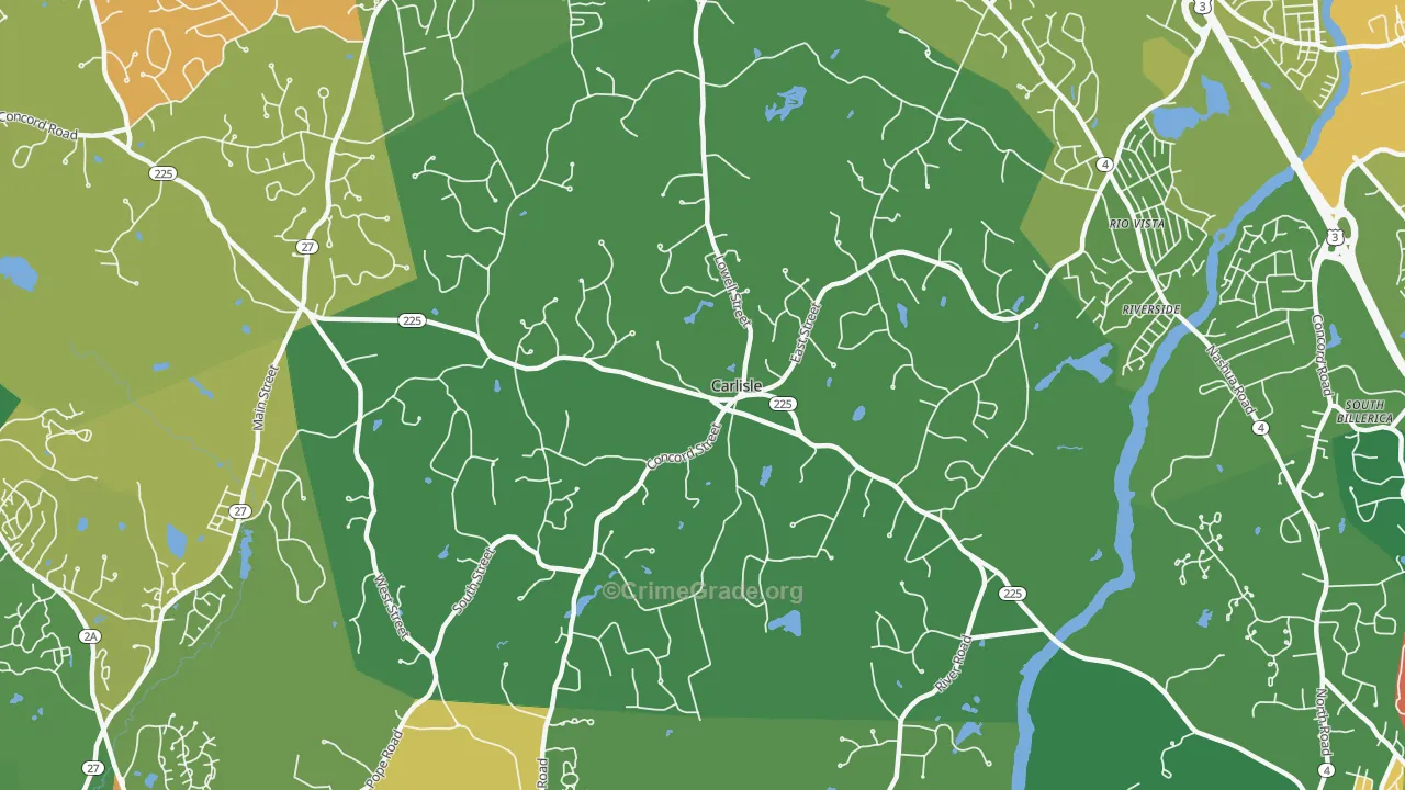 Carlisle, MA Map of Assault Rates