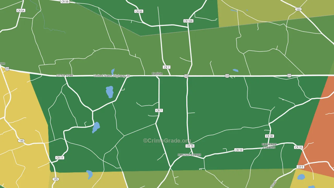 Carlisle, NY Map of Assault Rates