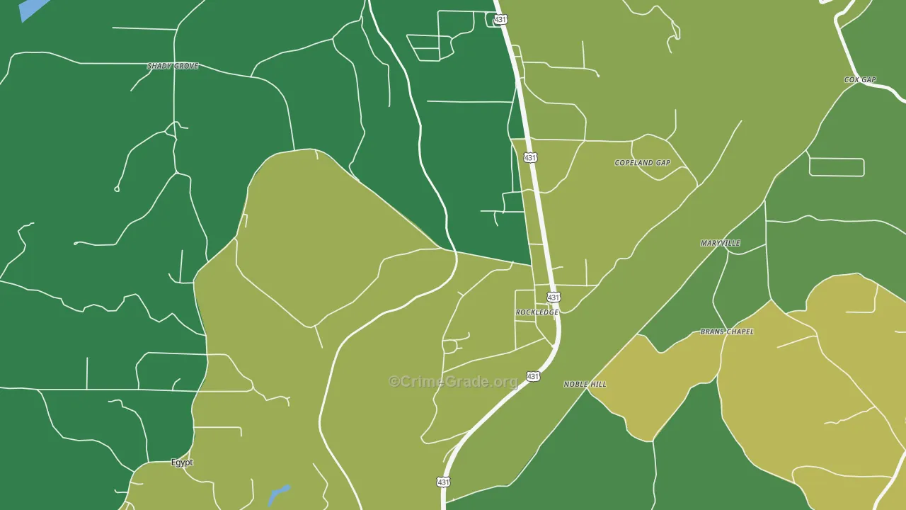 Carlisle-Rockledge, AL Map of Assault Rates
