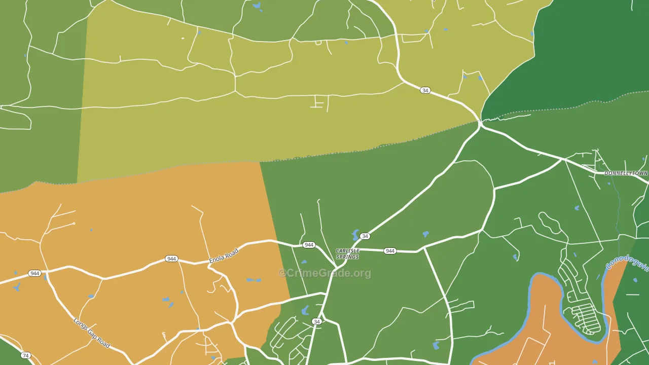 Carlisle Springs, PA Map of Assault Rates