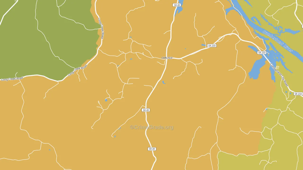 Carlisle, TN Map of Assault Rates