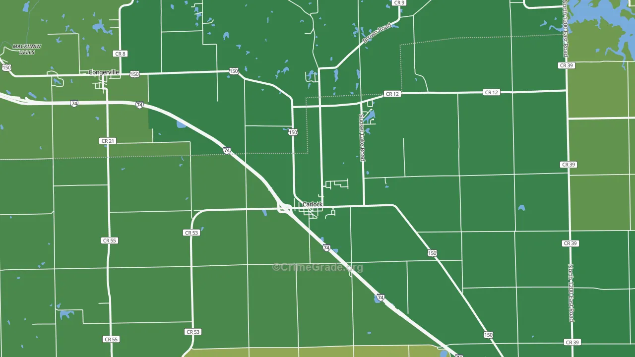 Carlock, IL Map of Assault Rates