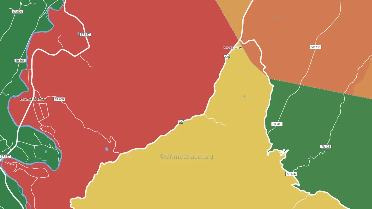 Carloover, VA Map of Assault Rates