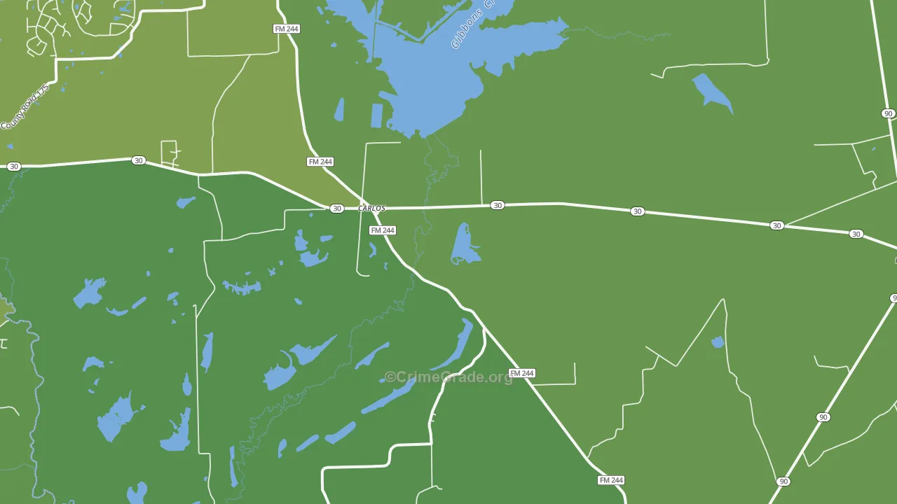 Carlos, TX Map of Assault Rates