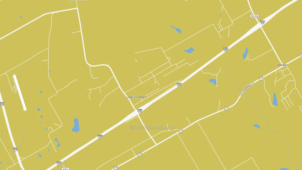 Carls Corner, TX Map of Assault Rates