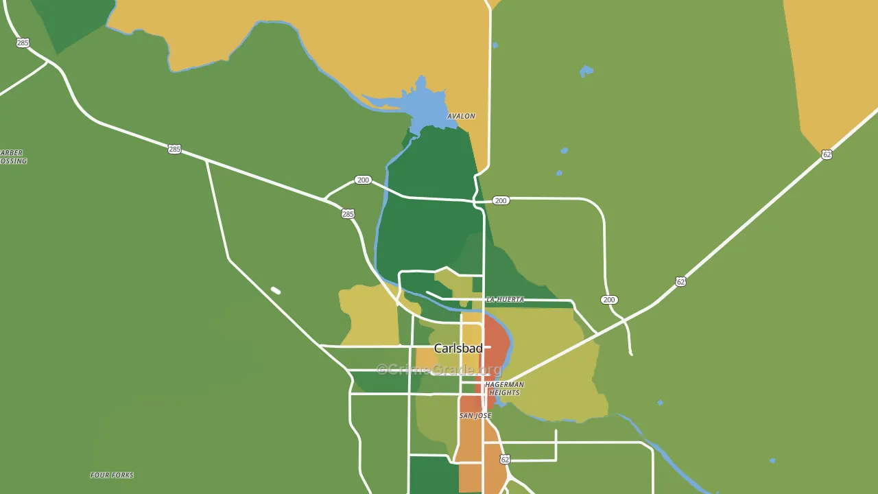 Carlsbad North, NM Map of Assault Rates