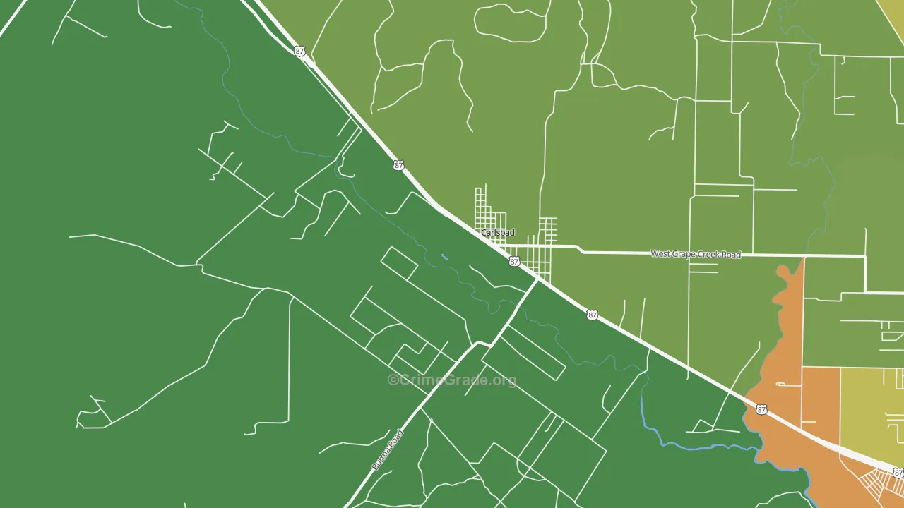 Carlsbad, TX Map of Assault Rates