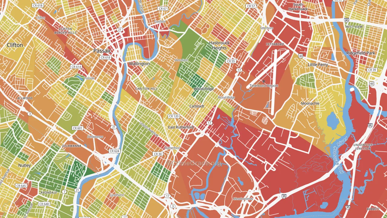 Carlstadt, NJ Map of Assault Rates