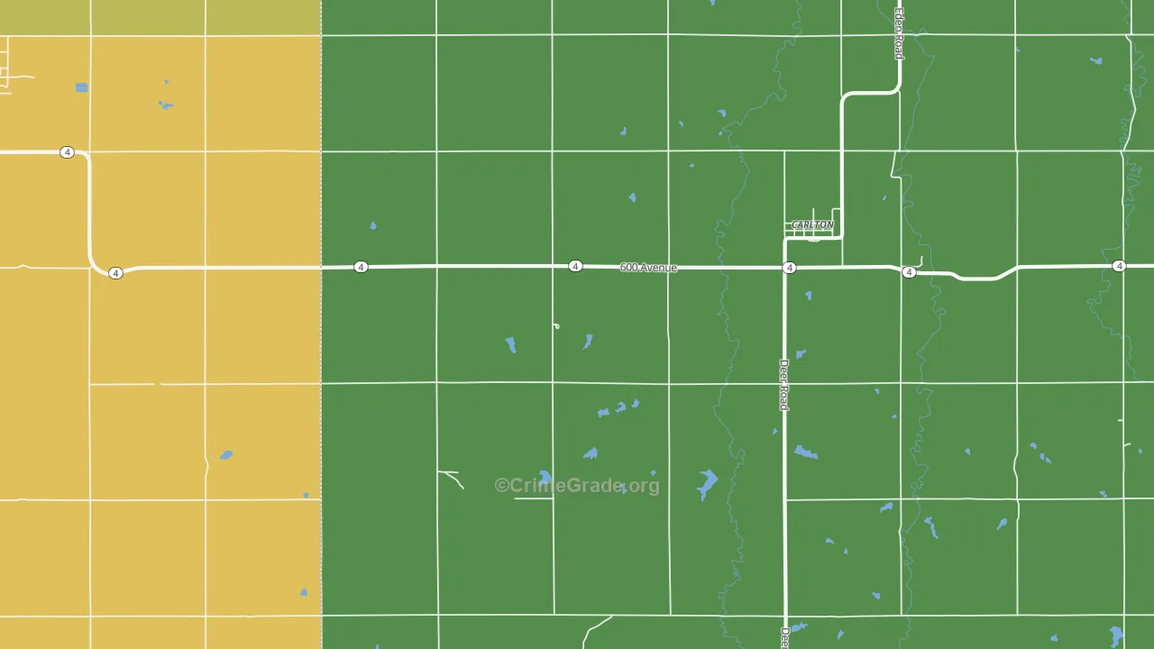 Carlton, KS Map of Assault Rates