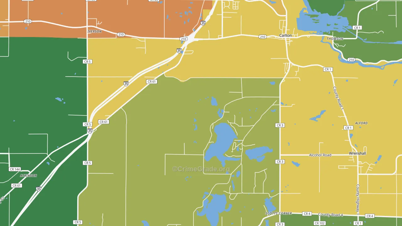 Carlton, MN Map of Assault Rates