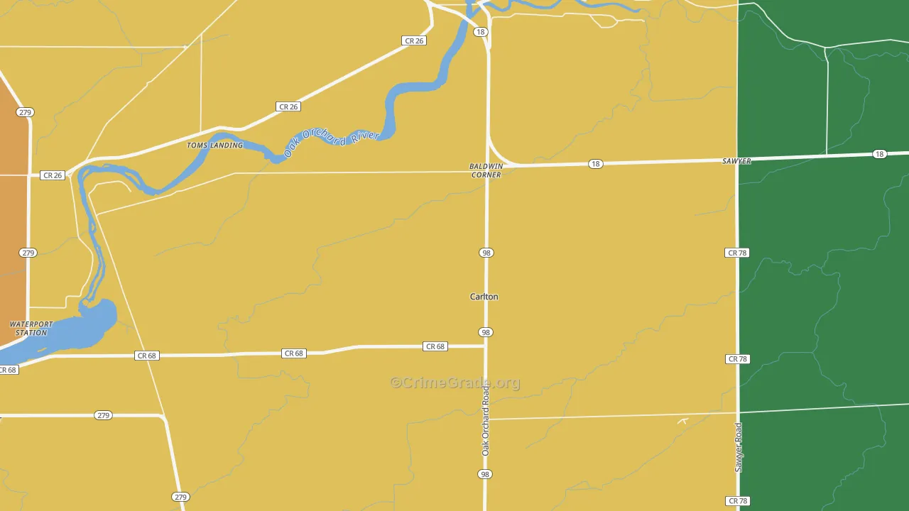 Carlton, NY Map of Assault Rates