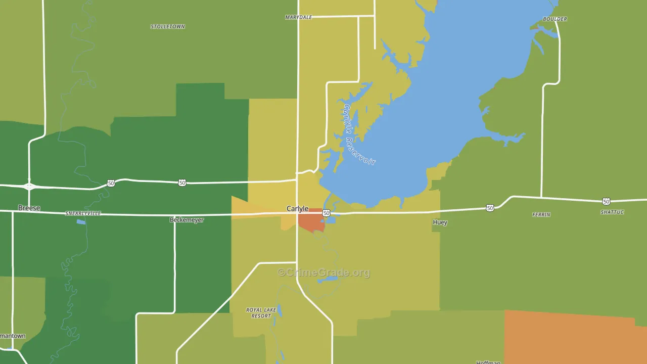 Carlyle, IL Map of Assault Rates