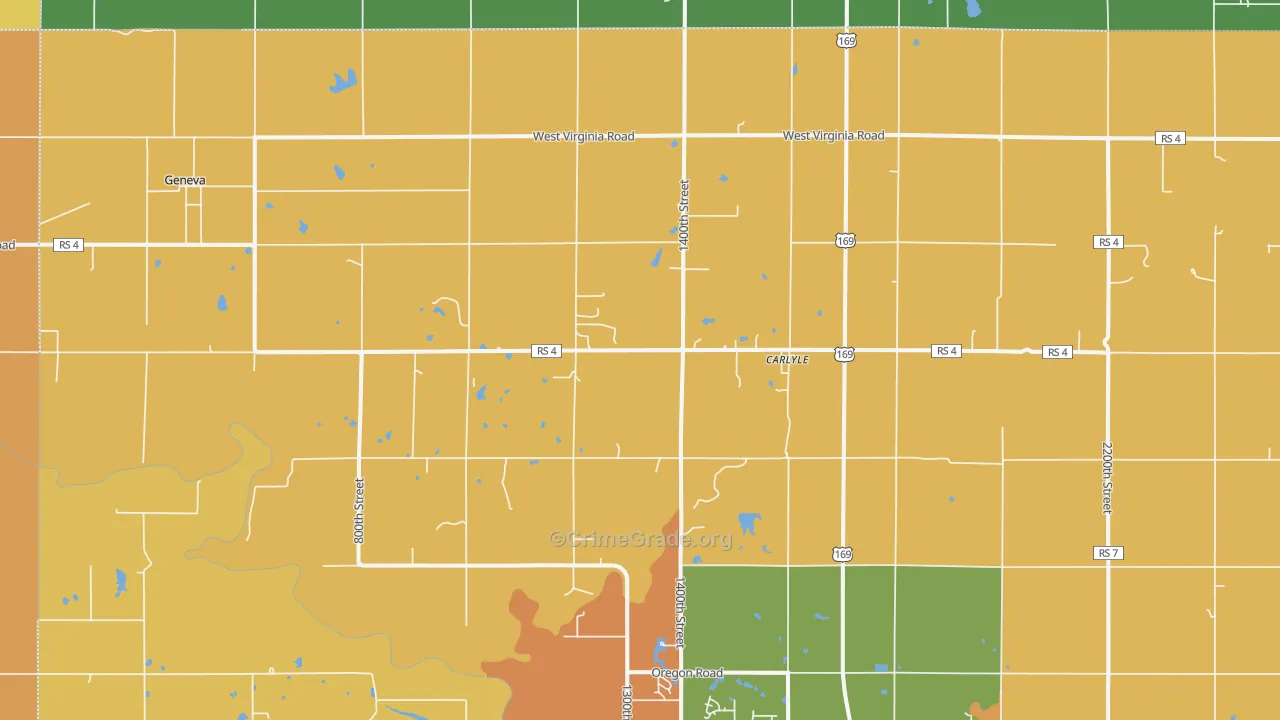 Carlyle, KS Map of Assault Rates