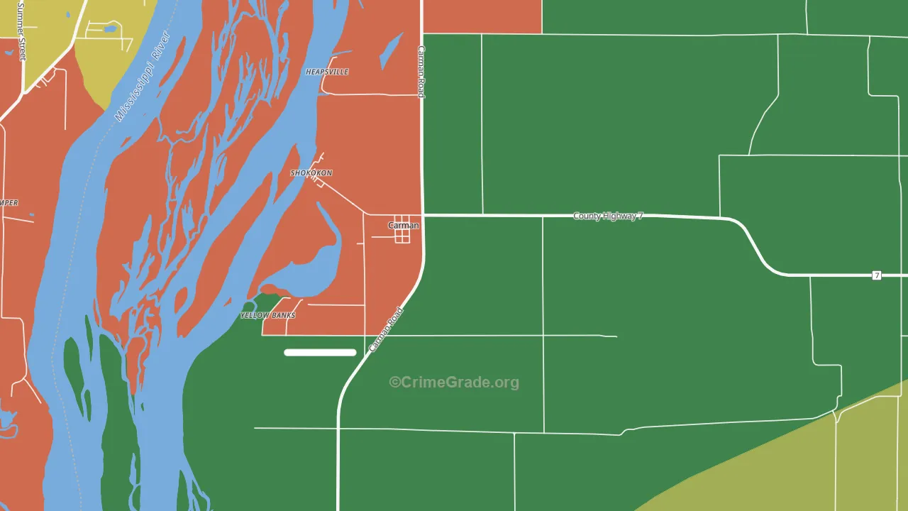 Carman, IL Map of Assault Rates
