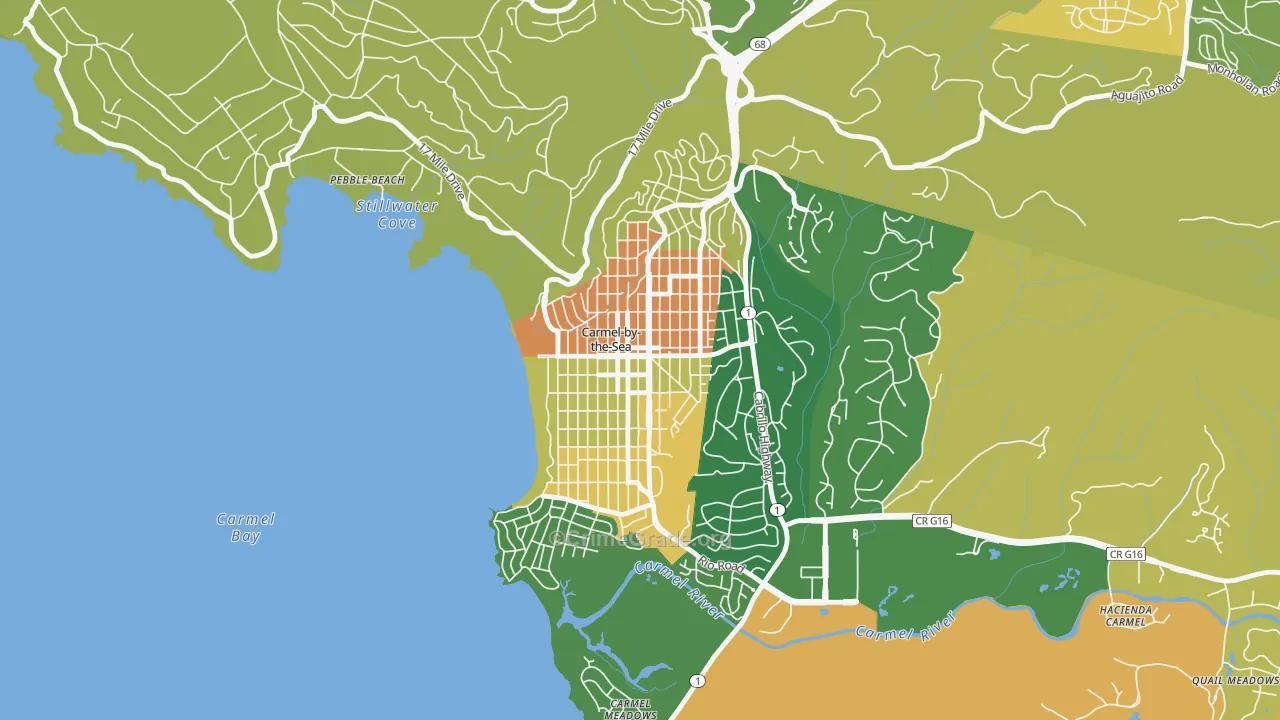Carmel-By-The-Sea, CA Map of Assault Rates