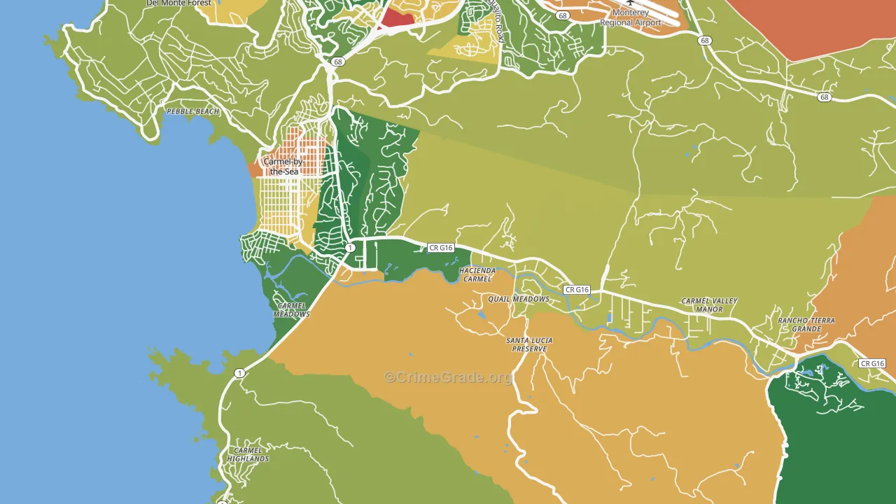 Carmel, CA Map of Assault Rates