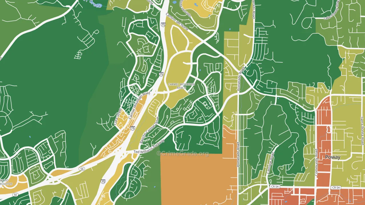 Carmel Mountain, San Diego, CA Map of Assault Rates