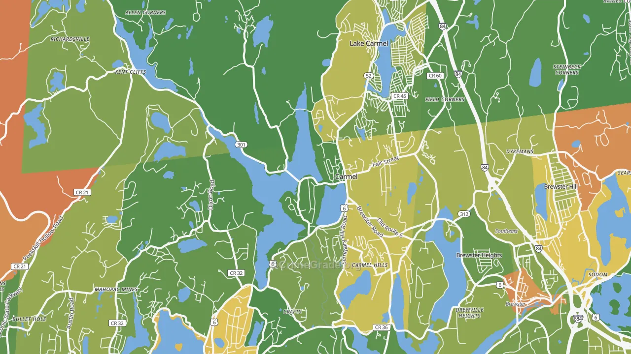 Carmel, NY Map of Assault Rates