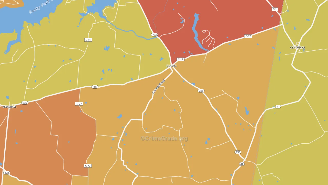 Carmel, OH Map of Assault Rates
