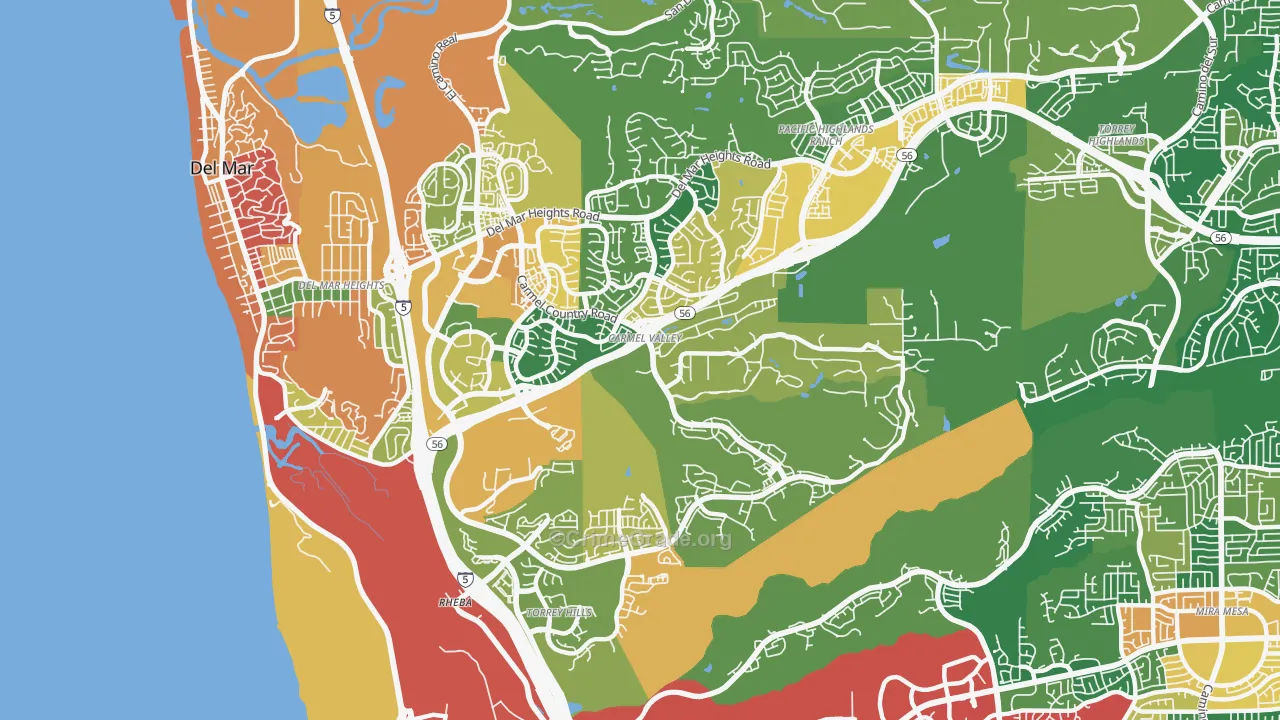 Carmel Valley, San Diego, CA Map of Assault Rates