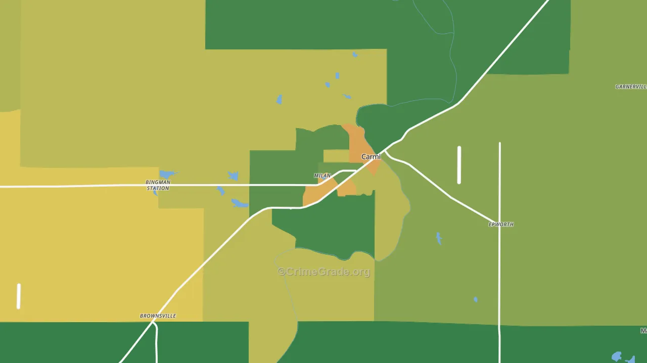 Carmi, IL Map of Assault Rates