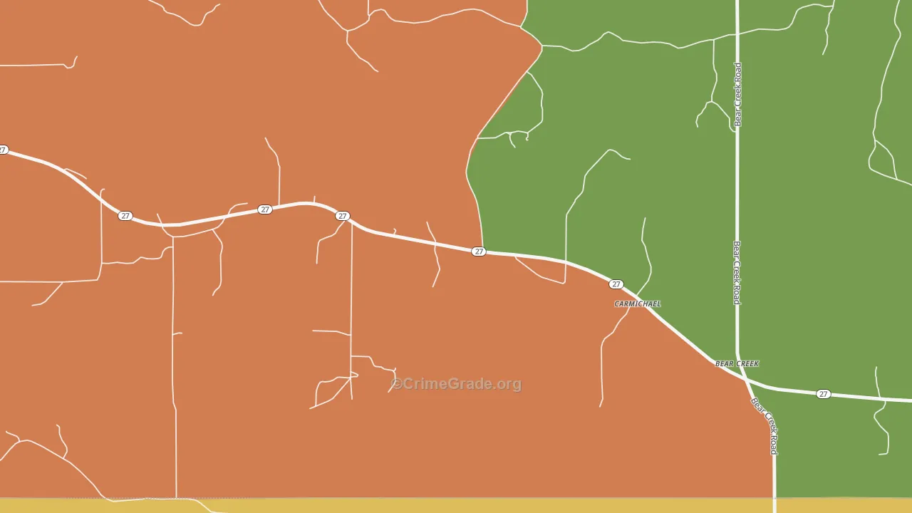 Carmichael, MS Map of Assault Rates