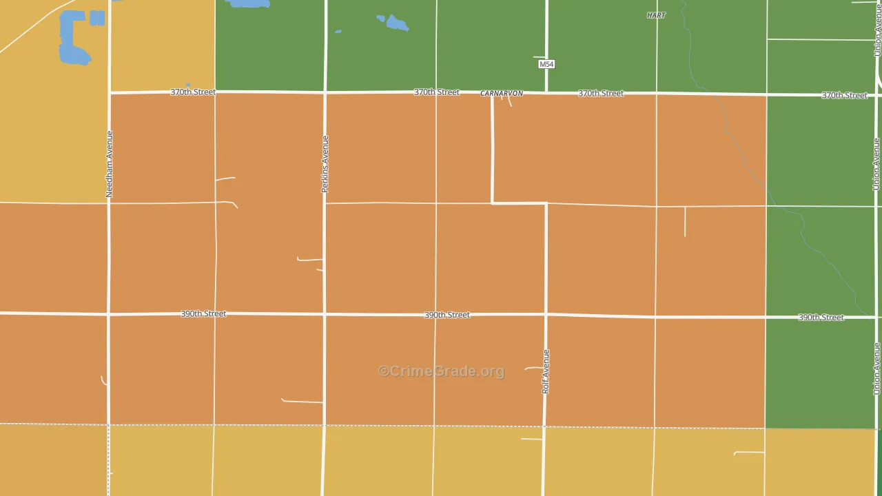 Carnarvon, IA Map of Assault Rates