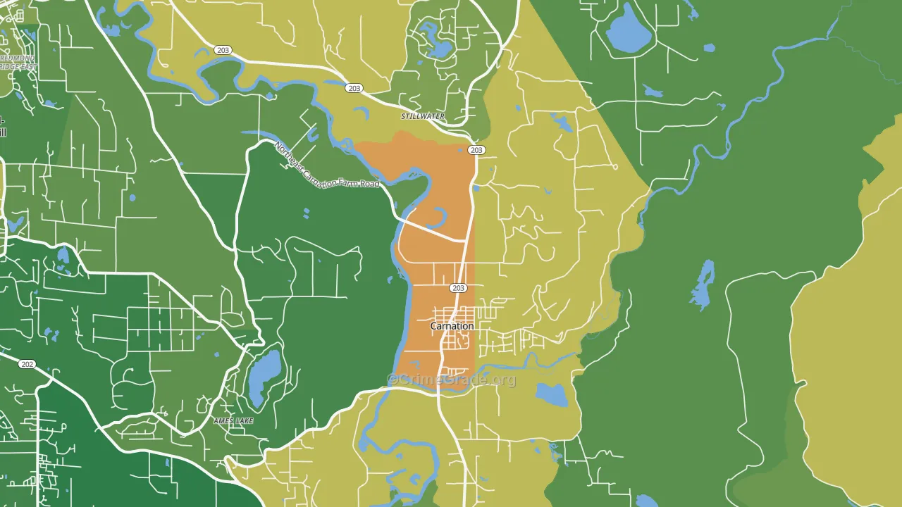 Carnation, WA Map of Assault Rates