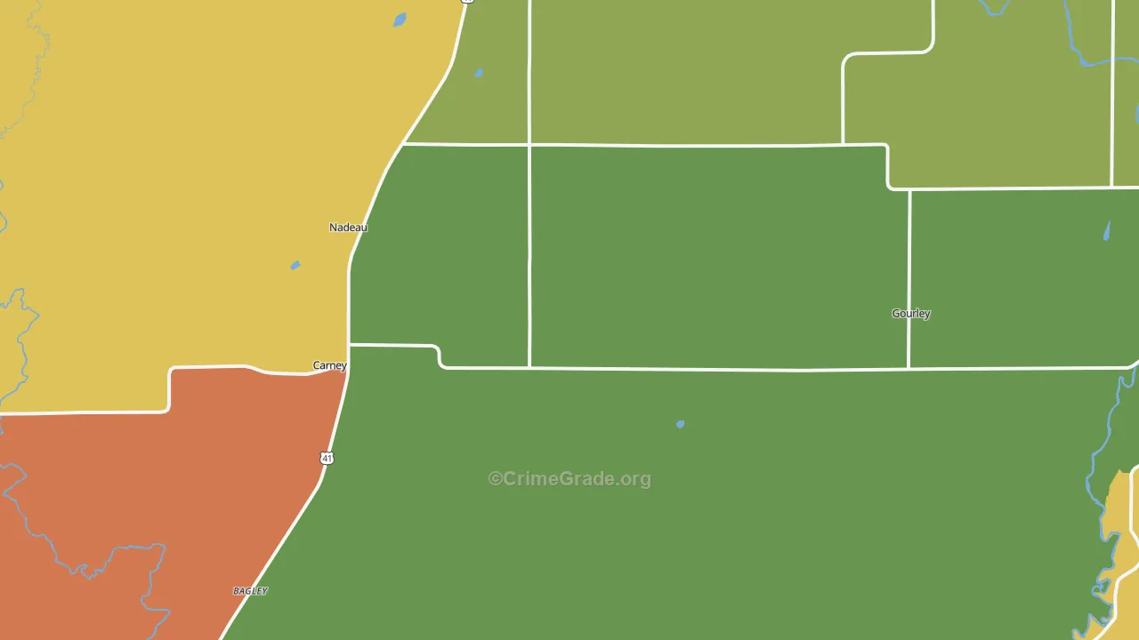 Carney, MI Map of Assault Rates
