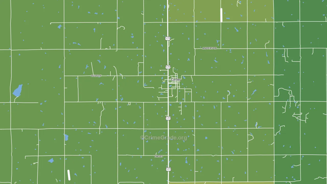 Carney, OK Map of Assault Rates