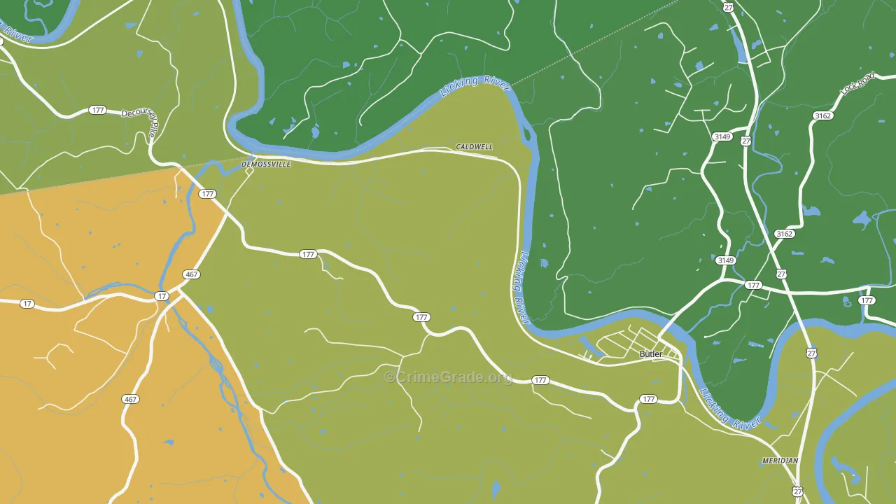 Carntown, KY Map of Assault Rates