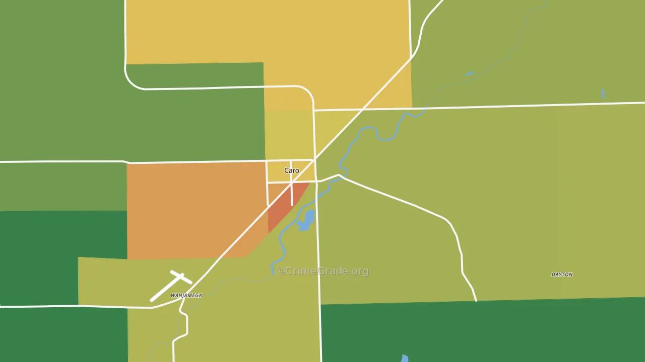 Caro, MI Map of Assault Rates