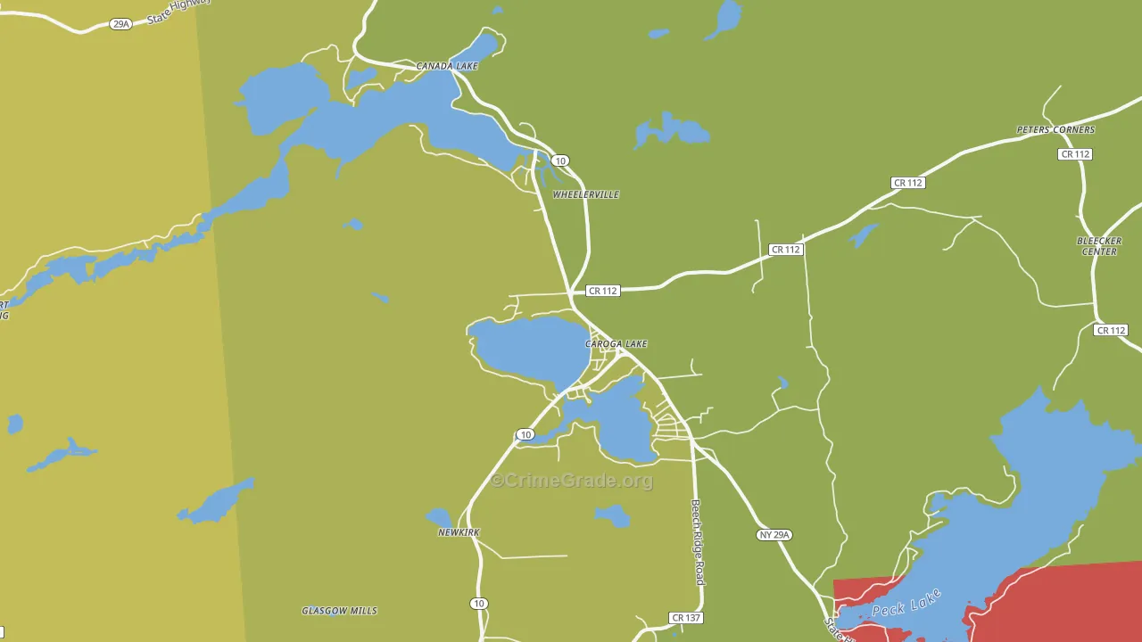 Caroga Lake, NY Map of Assault Rates