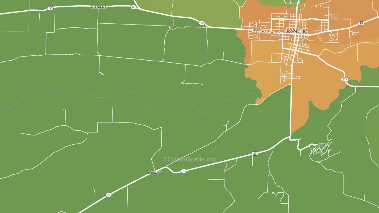 Carolan, AR Map of Assault Rates