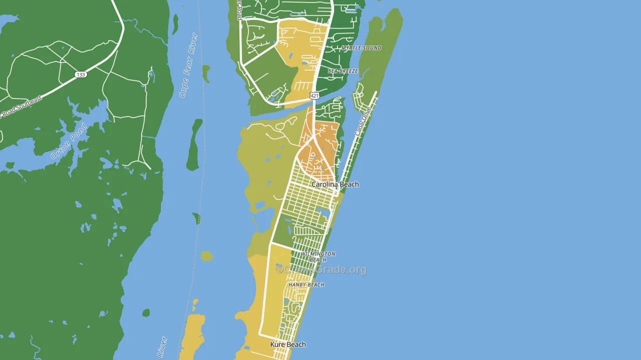 Carolina Beach, NC Map of Assault Rates