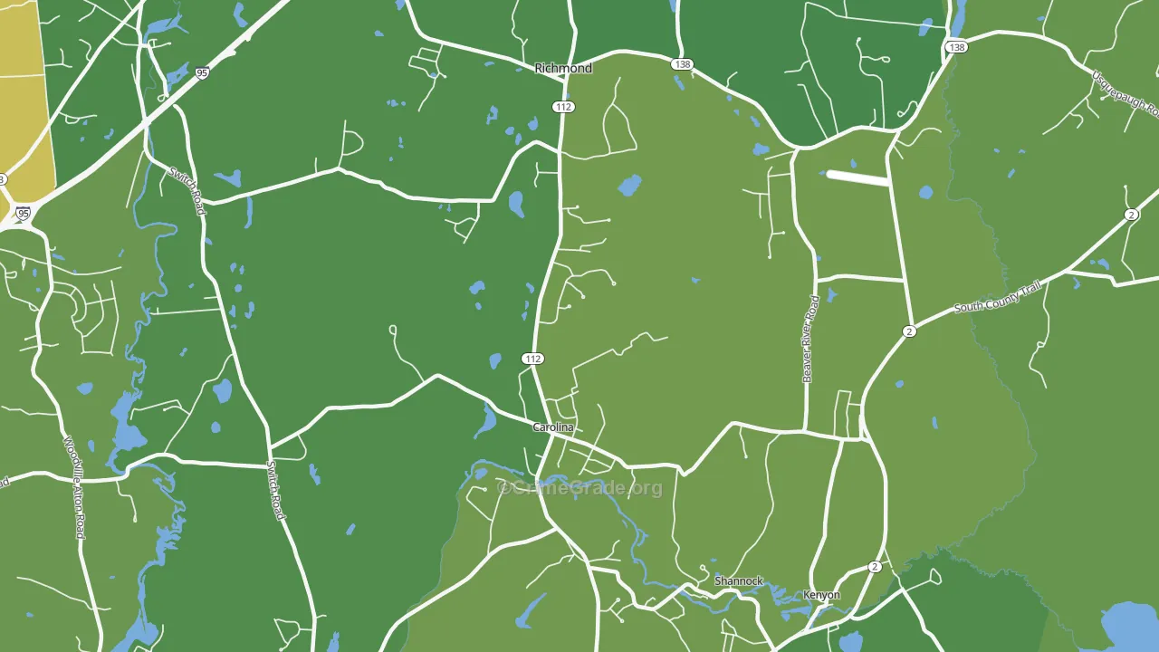 Carolina, RI Map of Assault Rates