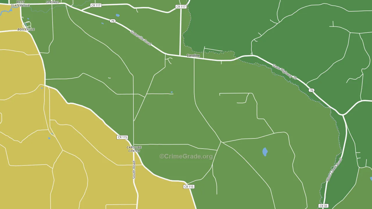 Caroline Center, NY Map of Assault Rates