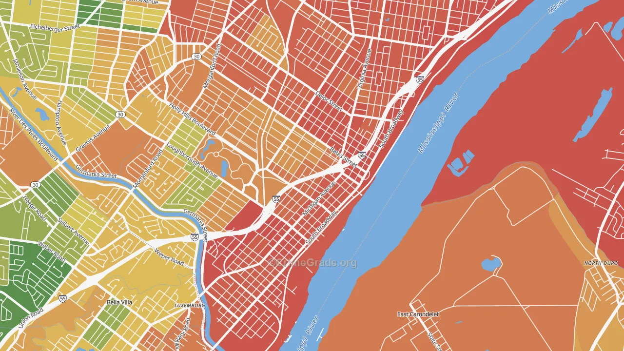 Carondelet, St. Louis, MO Map of Assault Rates